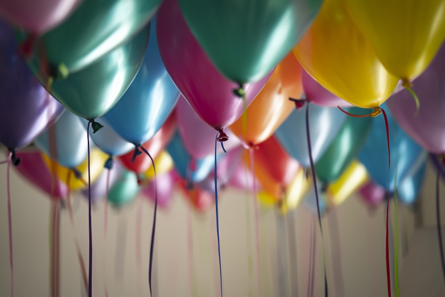 Festive outdoor party setup with lighting and fun atmosphere